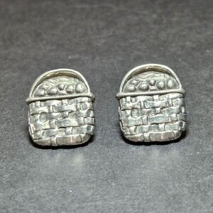 MVB pewter basket earrings